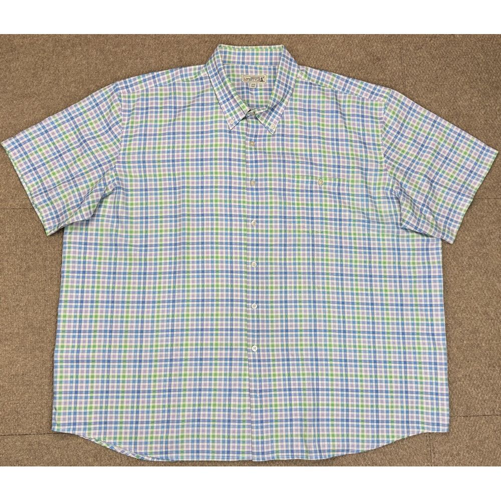 Westport Lifestyle Men's Button Down‎ Short Sleeve Check Pattern Shirt Size 3XB